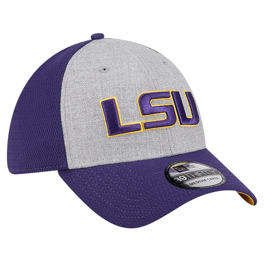 Men's New Era Heather Gray/Purple LSU Tigers Two-Tone 39THIRTY Flex Hat