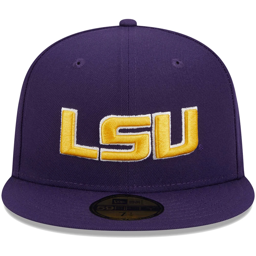 Casquette ajustée 59FIFTY LSU Tigers violette New Era pour homme