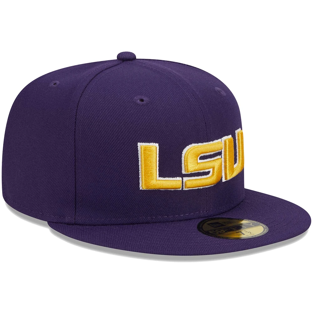 Casquette ajustée 59FIFTY LSU Tigers violette New Era pour homme