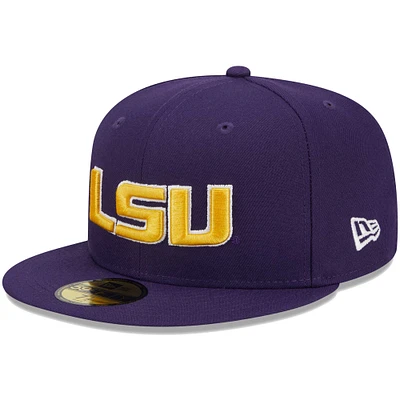 Casquette ajustée 59FIFTY LSU Tigers violette New Era pour homme