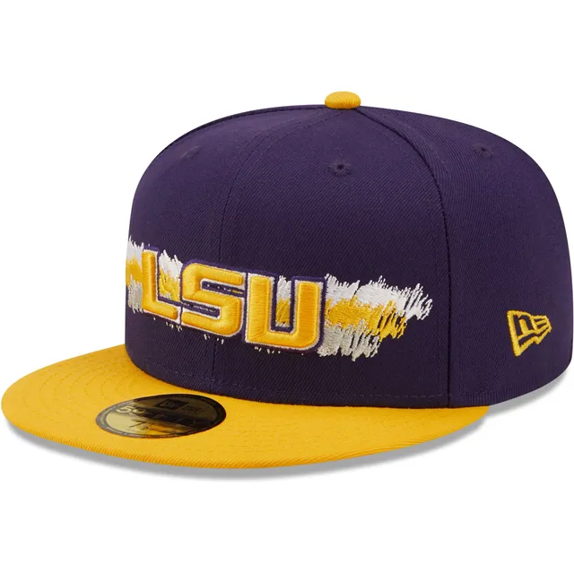 Men's New Era Purple LSU Tigers Patch 59FIFTY Fitted Hat