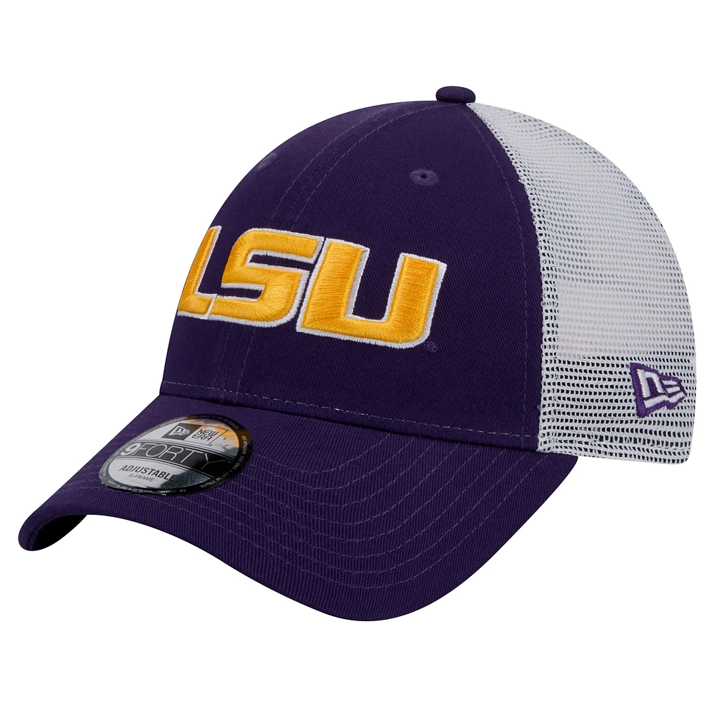 Men's New Era  Purple LSU Tigers Trucker 9FORTY Adjustable Hat