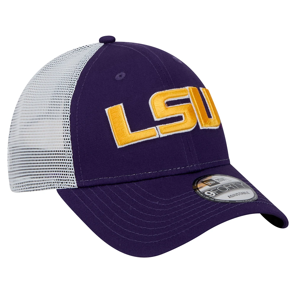 Casquette ajustable LSU Tigers 9FORTY violette New Era pour homme