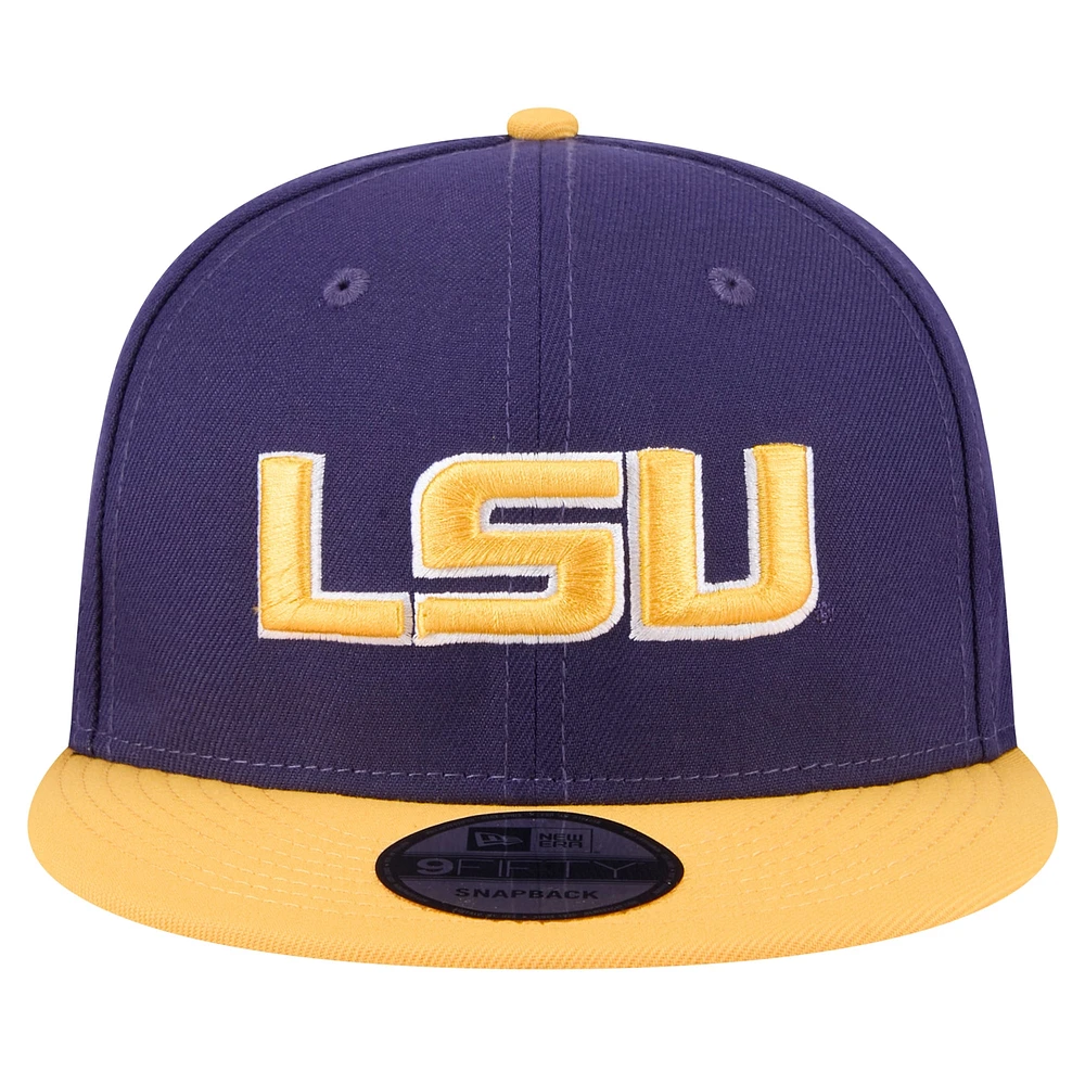 Men's New Era Purple LSU Tigers Two-Tone 9FIFTY Snapback Hat