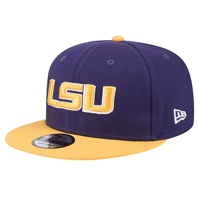 Casquette Snapback bicolore violette LSU Tigers 9FIFTY de New Era pour homme