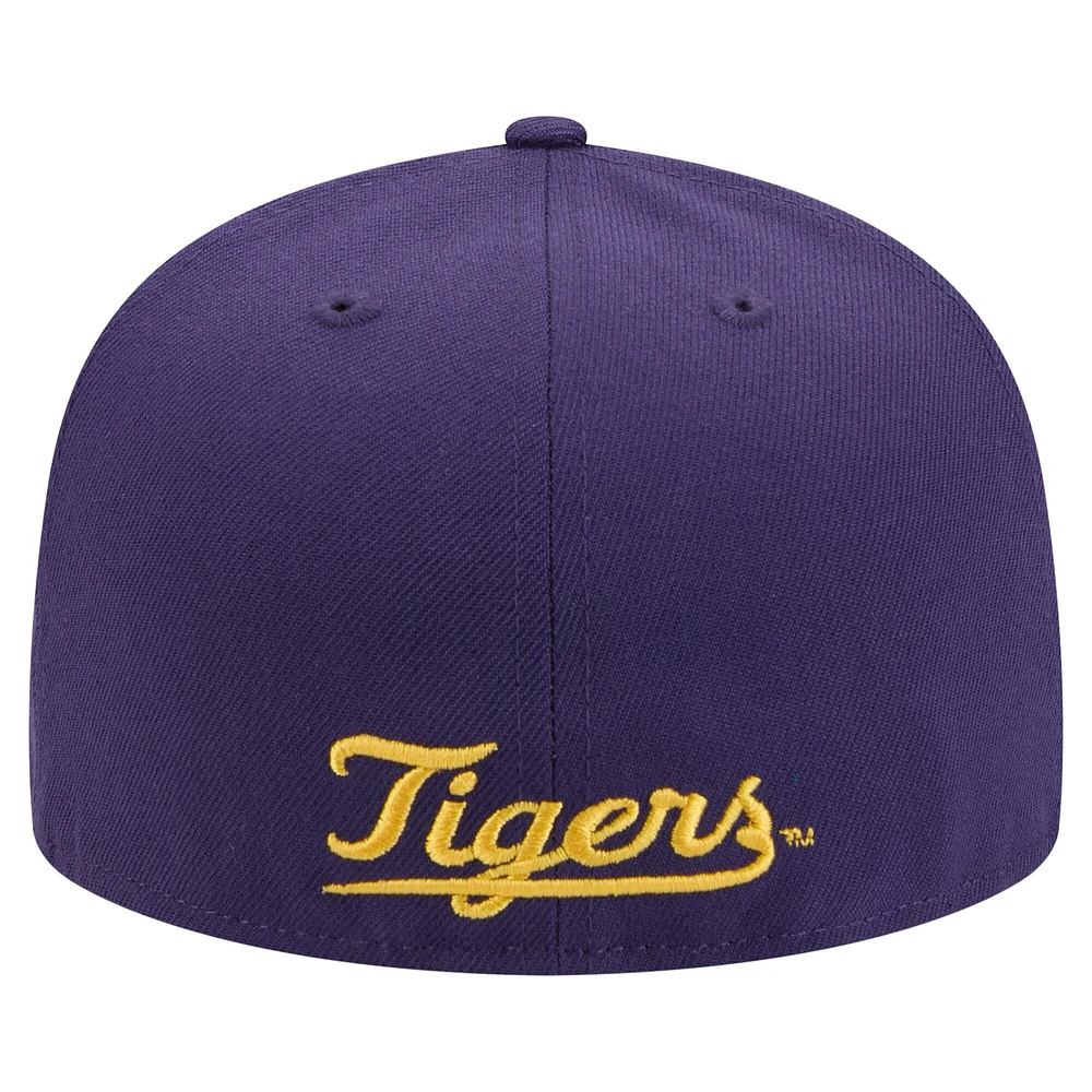 Men's New Era Purple LSU Tigers Vault 59FIFTY Fitted Hat