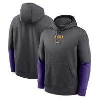 Sweat à capuche Nike LSU Tigers 2024 Sideline Club pour homme Anthracite/Violet