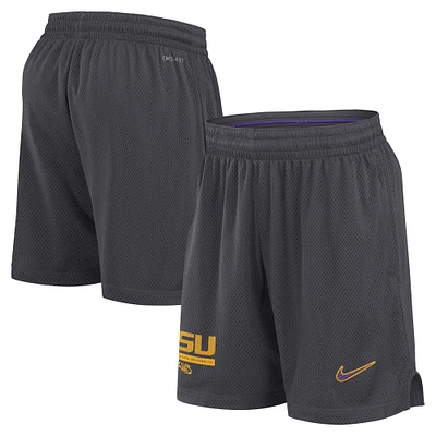 Men's Nike Anthracite LSU Tigers 2024 Sideline Performance Mesh Shorts