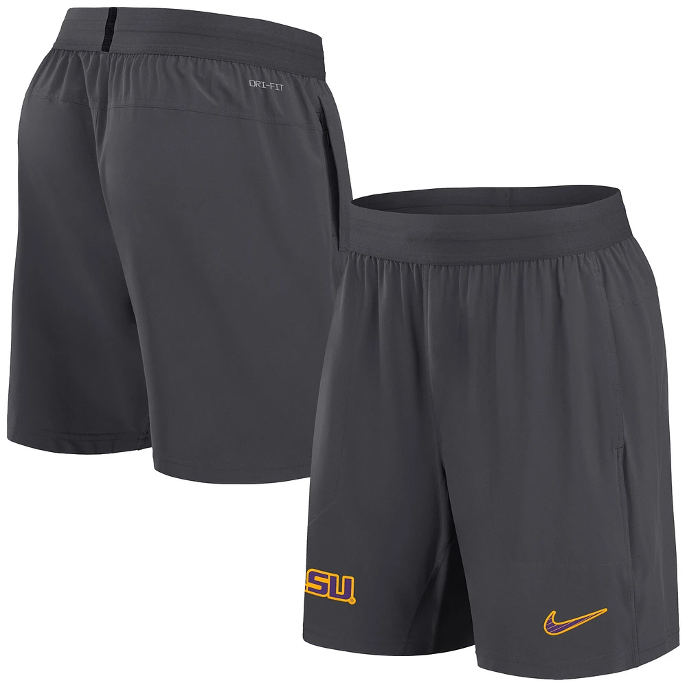 Short Nike LSU Tigers 2024 Sideline Performance anthracite pour homme