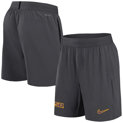 Short Nike LSU Tigers 2024 Sideline Performance anthracite pour homme