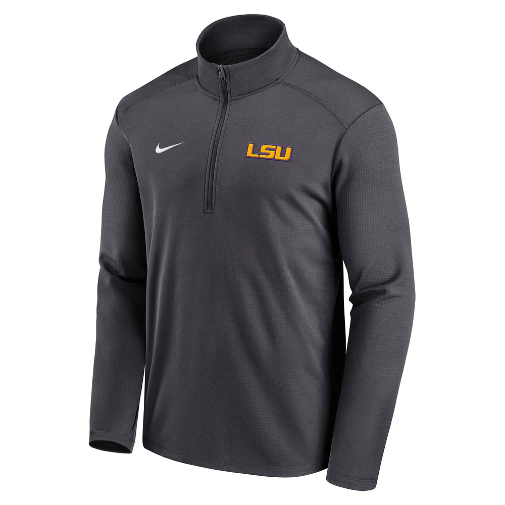 Men's Nike  Anthracite LSU Tigers Primetime Pacer Performance Half-Zip Top