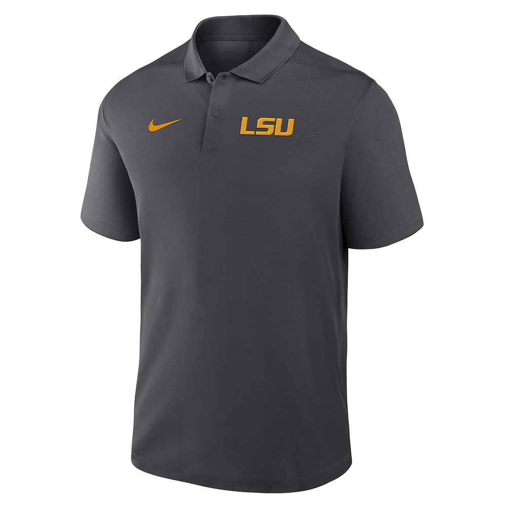 Men's Nike Anthracite LSU Tigers Primetime Victory Primary Logo Performance Polo
