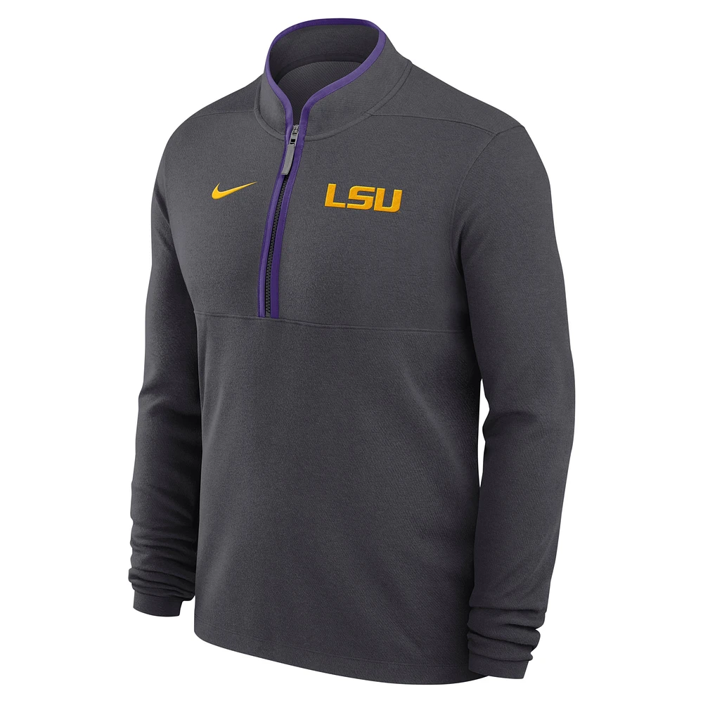 Men's Nike  Anthracite LSU Tigers Victory Performance Half-Zip Top