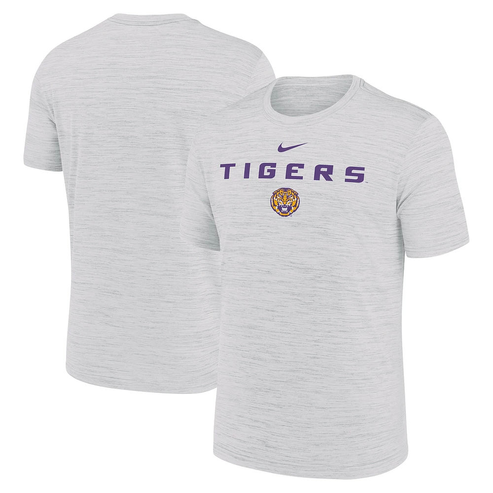 T-shirt Nike Ash LSU Tigers 2025 Sideline Velocity Performance pour homme