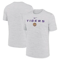 T-shirt Nike Ash LSU Tigers 2025 Sideline Velocity Performance pour homme
