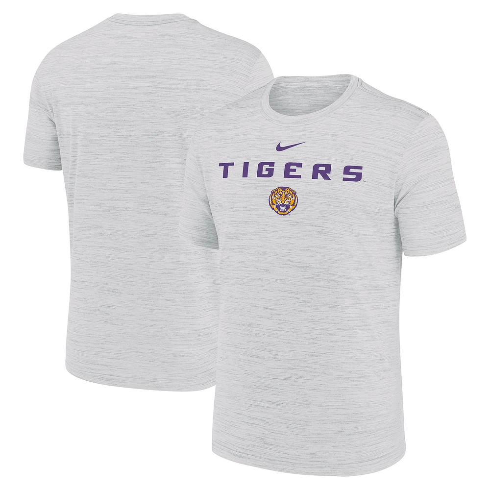 T-shirt Nike Ash LSU Tigers 2025 Sideline Velocity Performance pour homme