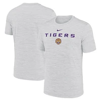 T-shirt Nike Ash LSU Tigers 2025 Sideline Velocity Performance pour homme