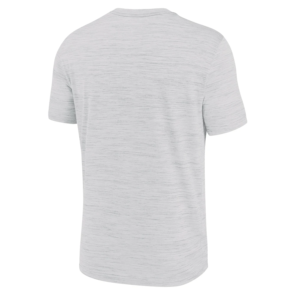 Men's Nike Ash LSU Tigers Velocity Baseball Wordmark Stack Performance T-Shirt