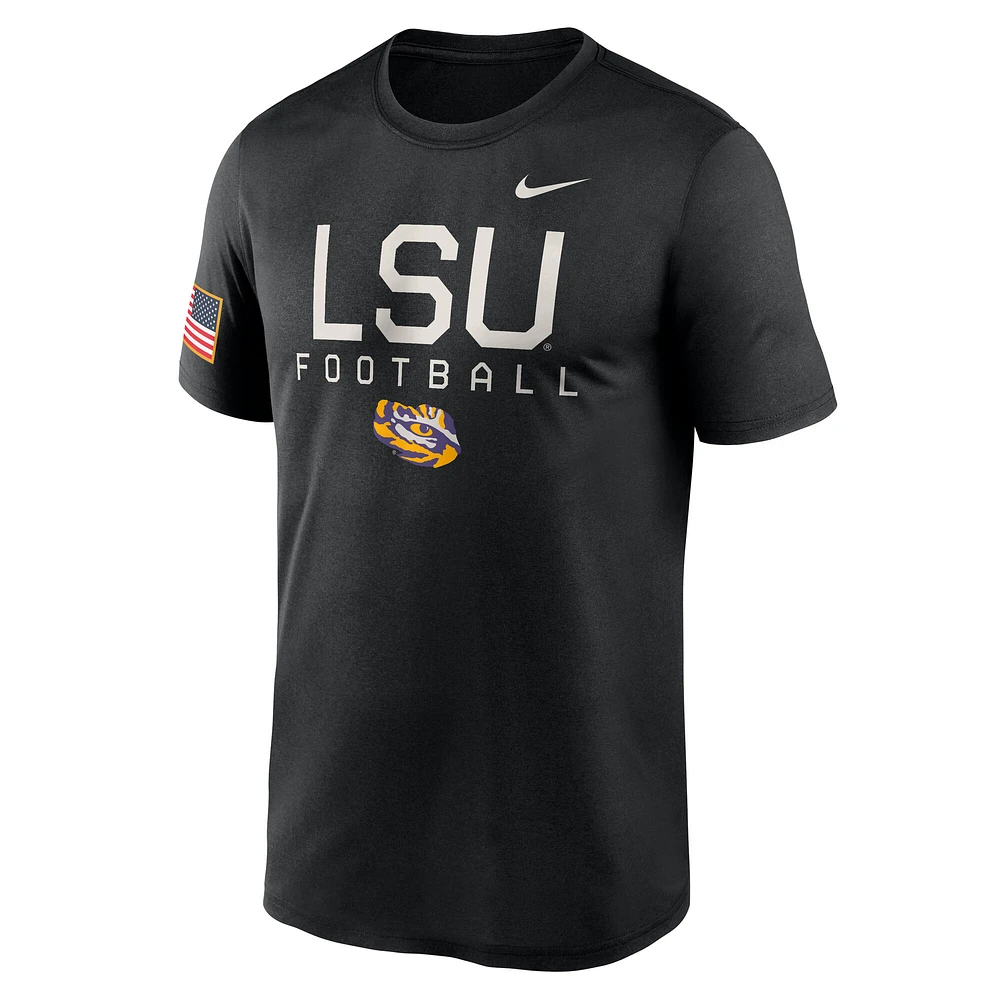 T-shirt Nike noir pour homme LSU Tigers 2024 Military Appreciation Legend Performance