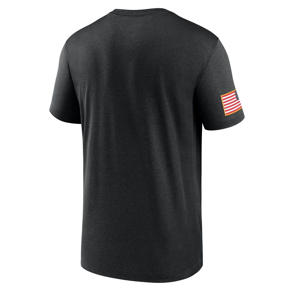 T-shirt Nike noir pour homme LSU Tigers 2024 Military Appreciation Legend Performance