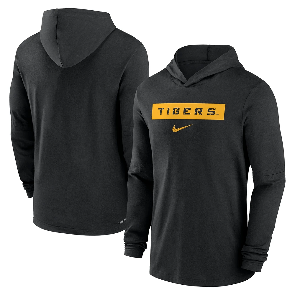 Men's Nike LSU Tigers 2024 Sideline Hoodie Performance Long Sleeve T-Shirt