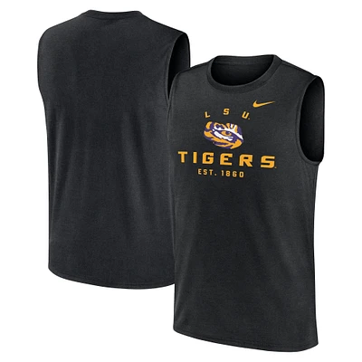 Débardeur Nike noir LSU Tigers Primetime Legend Mascot Lock Up Performance pour homme