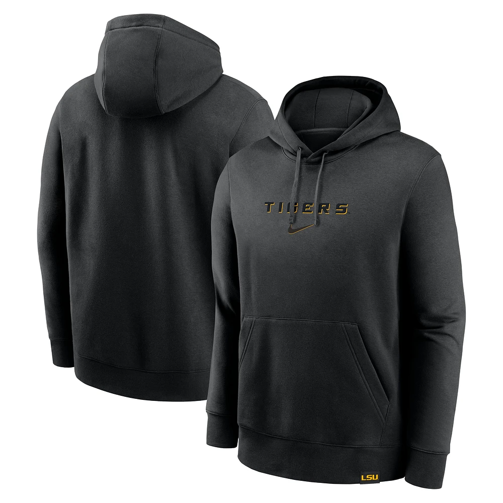 Sweat à capuche Nike LSU Tigers Statement Wordmark Lockup pour homme noir