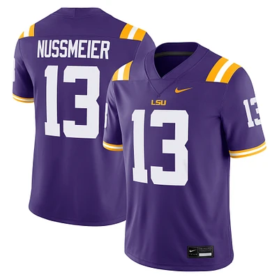 Maillot de football Nike Garrett Nussmeier violet pour homme des LSU Tigers NIL