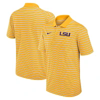 Polo de performance à rayures LSU Tigers Primetime Victory Nike doré/blanc pour homme