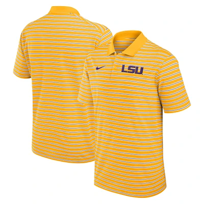 Polo de performance à rayures LSU Tigers Primetime Victory Nike doré/blanc pour homme