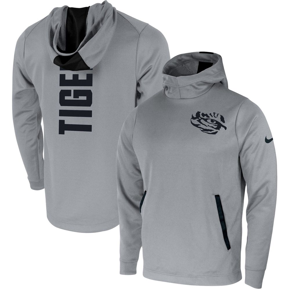 Men's Nike Gray LSU Tigers 2-Hit Performance Pullover Hoodie