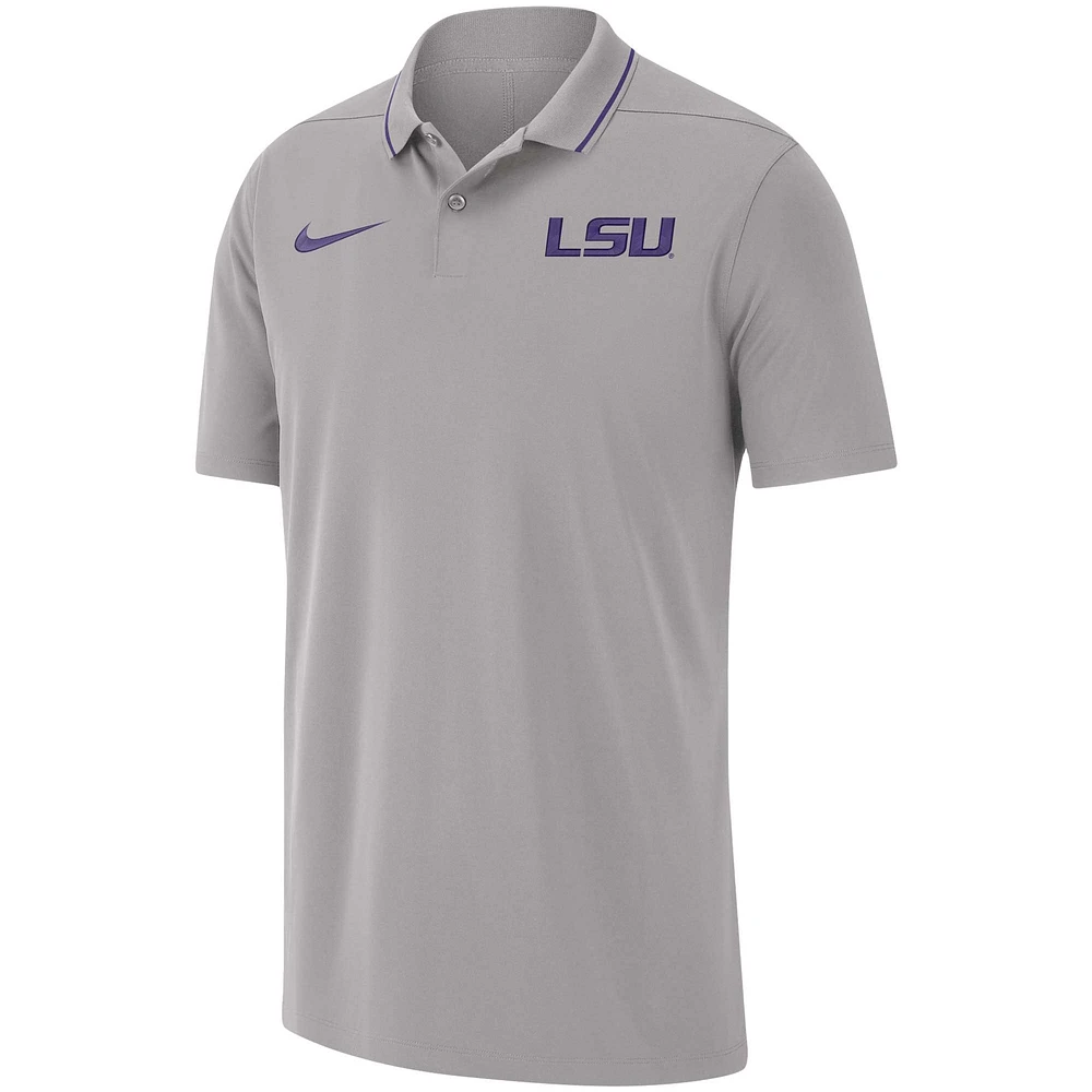 Polo de performance Nike LSU Tigers 2023 Coaches pour homme, gris