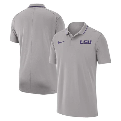 Polo de performance Nike LSU Tigers 2023 Coaches pour homme, gris