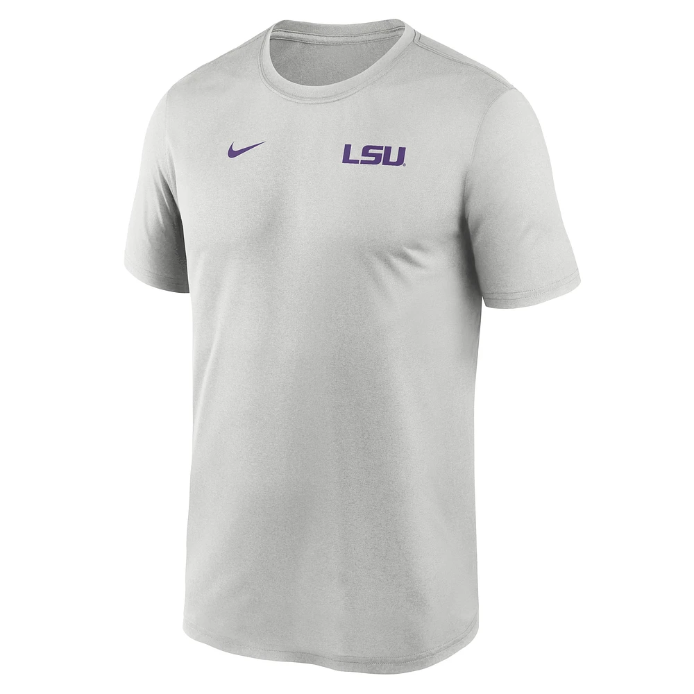 Men's Nike Gray LSU Tigers 2025 Sideline Small Logo Legend Performance T-Shirt