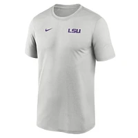 Men's Nike Gray LSU Tigers 2025 Sideline Small Logo Legend Performance T-Shirt