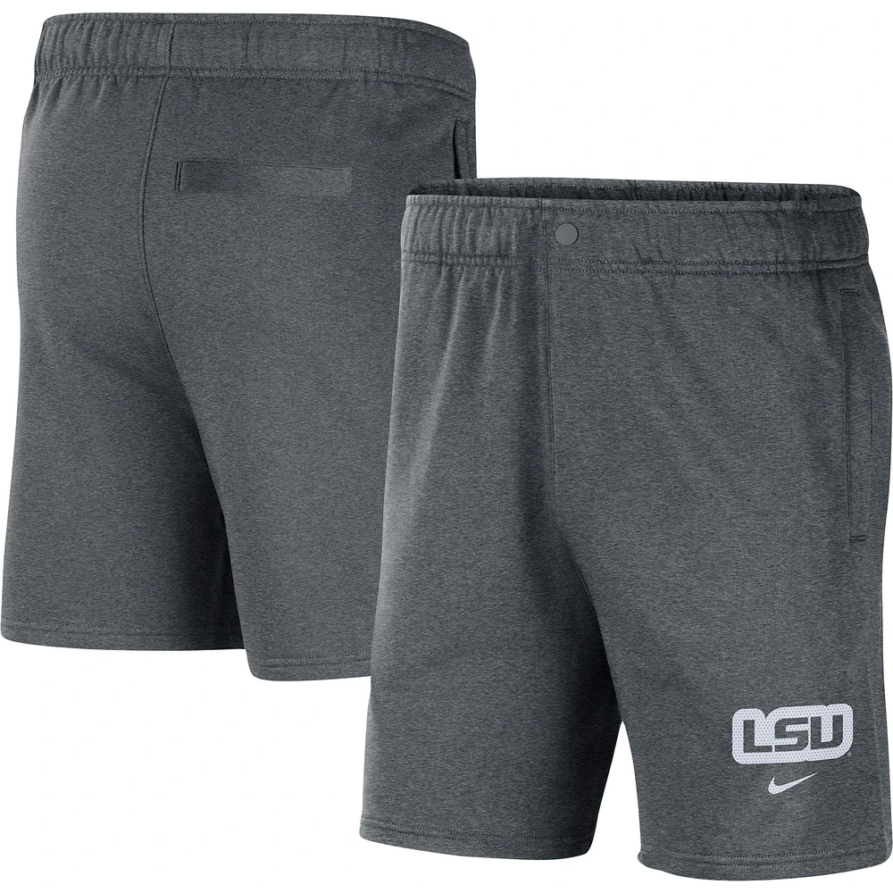 Short Nike LSU Tigers Fleece gris pour homme