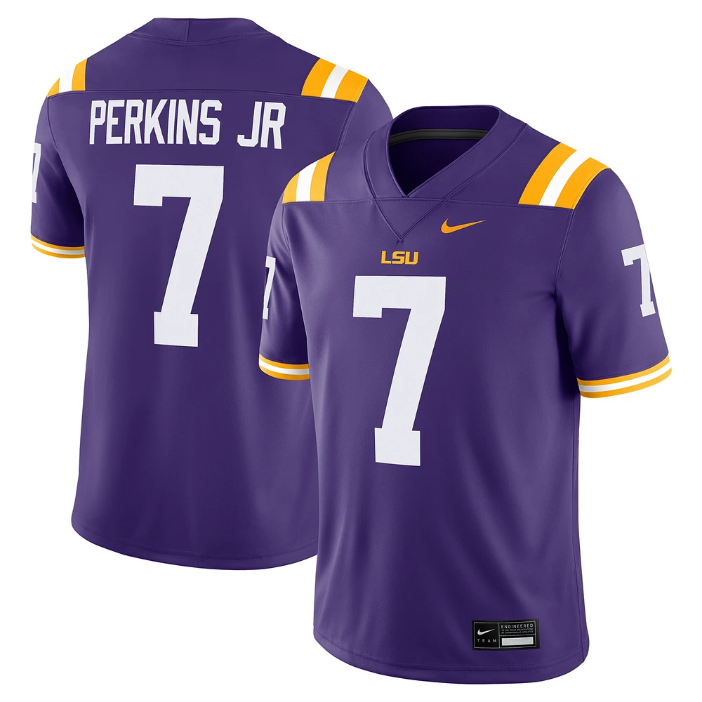 Maillot de football Nike Harold Perkins Jr violet pour homme des LSU Tigers NIL