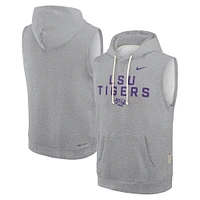 Men's Nike Heather Gray LSU Tigers 2025 Sideline Performance Sleeveless Pullover Hoodie