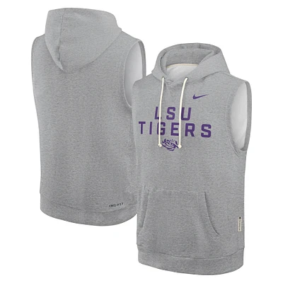 Men's Nike Heather Gray LSU Tigers 2025 Sideline Performance Sleeveless Pullover Hoodie