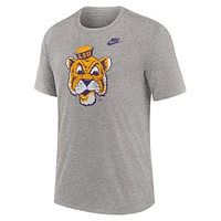 T-shirt Nike Heather Grey LSU Tigers Blitz Legacy Primary Tri-Blend pour homme