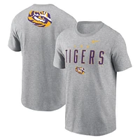 T-shirt Nike Heather Grey LSU Tigers Campus 2-Hit Primary Mascot pour homme