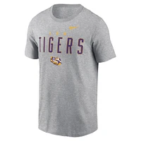 T-shirt Nike Heather Grey LSU Tigers Campus 2-Hit Primary Mascot pour homme