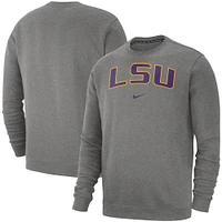 Sweat-shirt en polaire Nike LSU Tigers Club pour homme, gris chiné