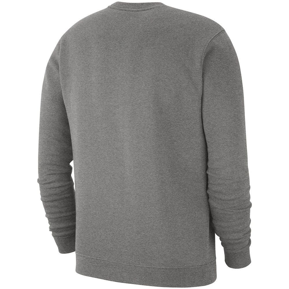 Men's Nike Heather Gray LSU Tigers Club Fleece Sweatshirt