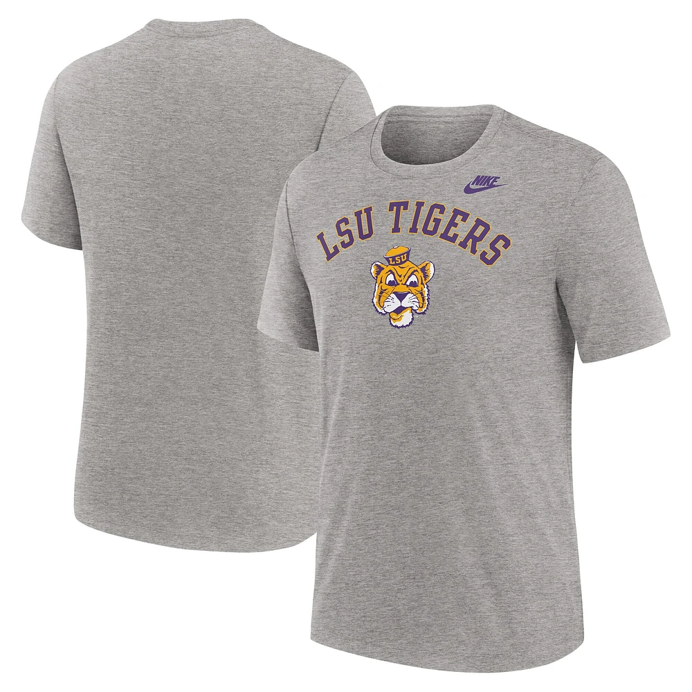 T-shirt Nike gris chiné LSU Tigers Legacy Arch Tri-Blend pour homme