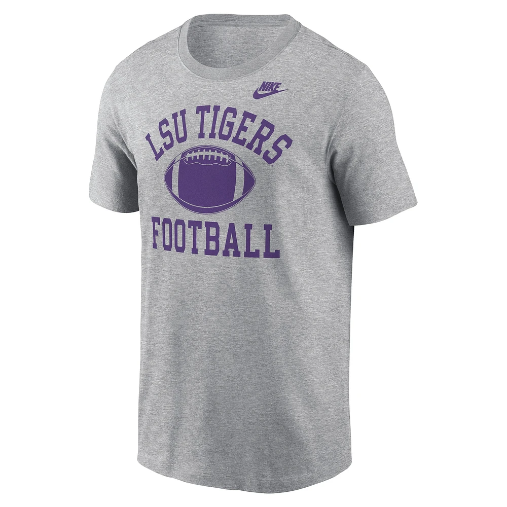 Men's Nike Heather Gray LSU Tigers Legacy Football Icon T-Shirt