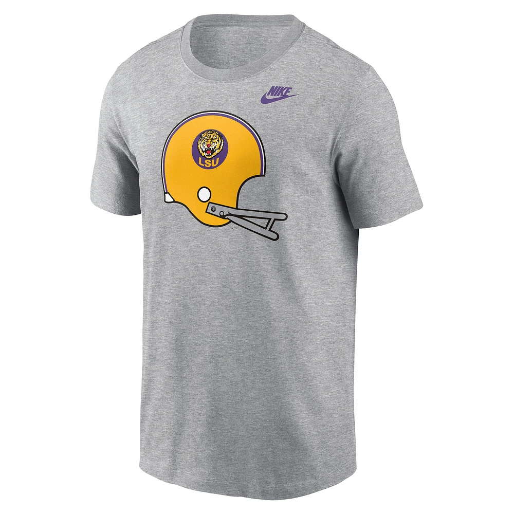 Men's Nike Heather Gray LSU Tigers Legacy Helmet T-Shirt