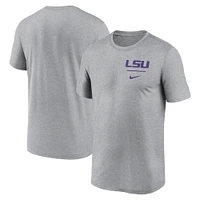 T-shirt Nike Heather Grey LSU Tigers Primary Logo Legend Performance pour homme