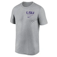 T-shirt Nike Heather Grey LSU Tigers Primary Logo Legend Performance pour homme