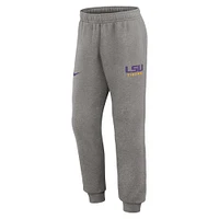 Men's Nike Heather Gray LSU Tigers Primetime Club Fleece Jogger Pants